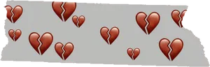 Broken Hearts Taped Together PNG Image