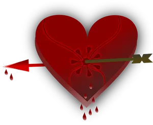 Broken Heartwith Arrow PNG Image