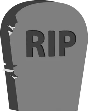 Broken Tombstone R I P Graphic PNG Image