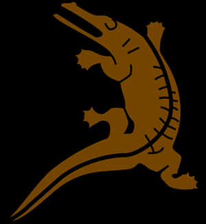Bronze Alligator Silhouette PNG image with transparent background