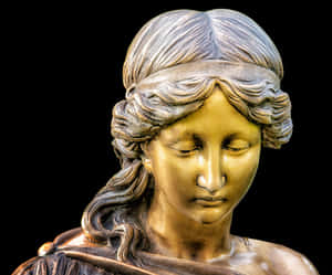 Bronze Angel Statue Portrait PNG image with transparent background
