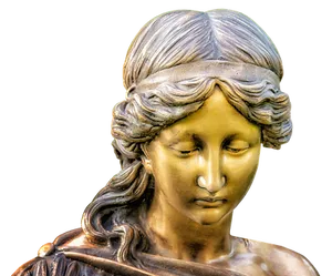 Bronze Angel Statue Portrait PNG Image