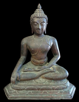 Bronze Buddha Statue Meditation Pose PNG image with transparent background