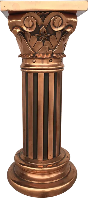 Bronze Column Capital Design PNG Image