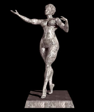 Bronze Female Statue Gesturing PNG image with transparent background