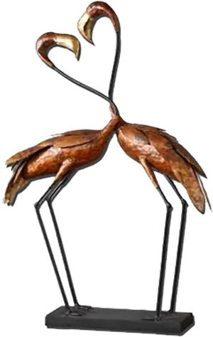 Bronze Flamingo Sculpture PNG Image