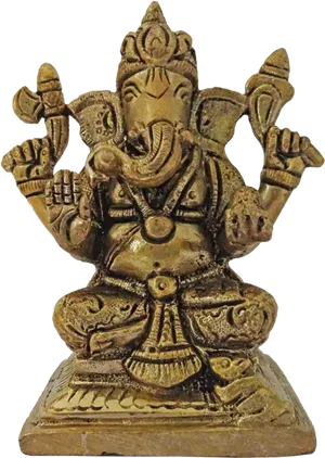 Bronze Ganesha Statue PNG Image