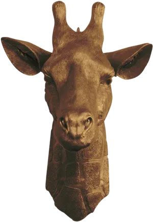 Bronze Giraffe Head Sculpture PNG Image