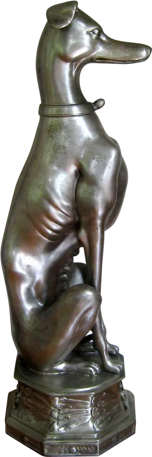 Bronze Greyhound Sculpture PNG Image