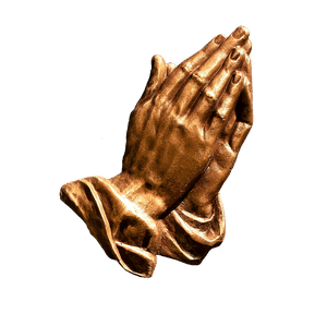Bronze Praying Hands Sculpture PNG image with transparent background