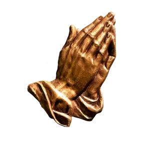 Bronze Praying Hands Sculpture PNG Image