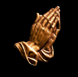 Bronze Praying Hands Sculpture PNG image with transparent background