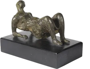 Bronze Reclining Figure Sculpture PNG Image