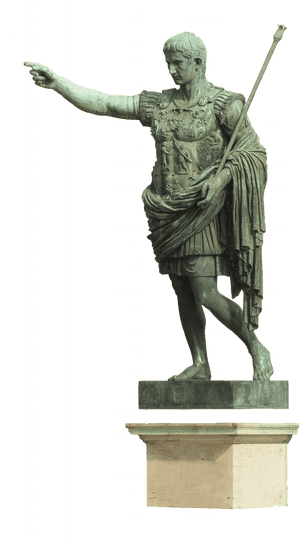 Bronze Roman Emperor Statue PNG image with transparent background