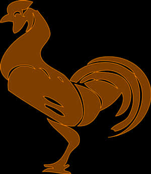 Bronze Rooster Silhouette PNG image with transparent background