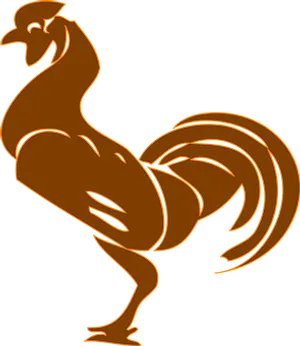 Bronze Rooster Silhouette PNG Image