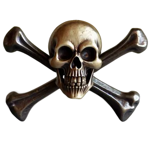 Bronze Skulland Crossbones Sculpture PNG Image