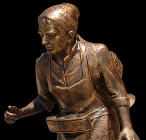 Bronze Statueof Working Man PNG image with transparent background