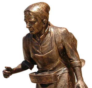 Bronze Statueof Working Man PNG Image