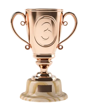 Bronze Third Place Trophy PNG Image