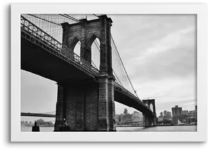 Brooklyn Bridge Blackand White PNG Image