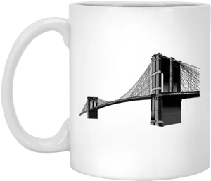 Brooklyn Bridge Printed Mug PNG Image