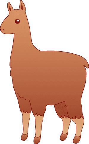 Brown Alpaca Cartoon Illustration PNG