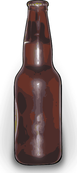 Brown Beer Bottle Isolated PNG