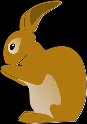 Brown Cartoon Bunny Graphic PNG image with transparent background