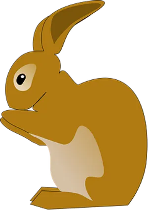 Brown Cartoon Bunny Graphic PNG Image