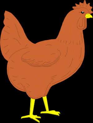 Brown Chicken Illustration PNG image with transparent background