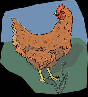 Brown Chicken Illustration PNG image with transparent background