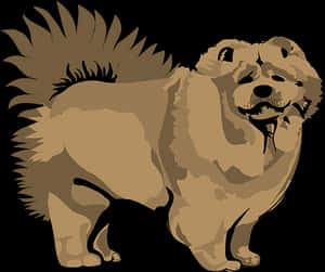 Brown Chow Chow Illustration PNG image with transparent background