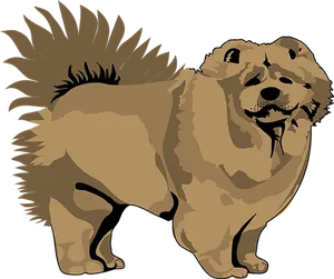 Brown Chow Chow Illustration PNG Image