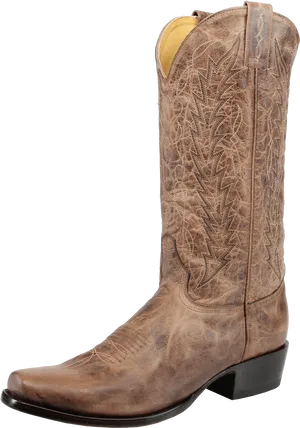 Brown Cowboy Boot Single PNG Image