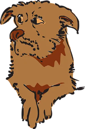 Brown Dog Illustration PNG Image