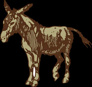 Brown Donkey Illustration PNG image with transparent background