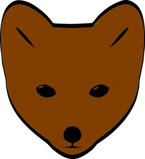 Brown Fox Icon Simple PNG Image