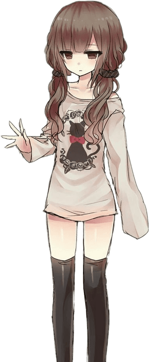 Female Brown Hair Anime , Transparent Cartoons - Cute Brown Hair Anime Girl, HD Png Download PNG