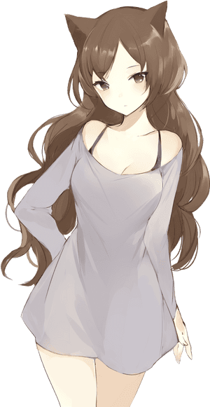 Transparent Crying Anime Girl Png - Anime Girl With Brown Hair Sexy, Png Download PNG