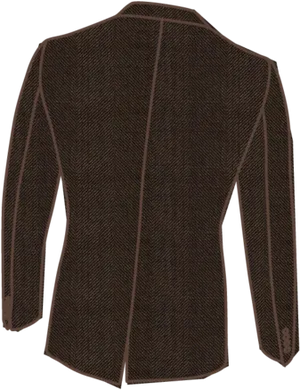 Brown Herringbone Blazer Back View PNG Image