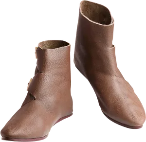 Brown Leather Ankle Boots PNG Image