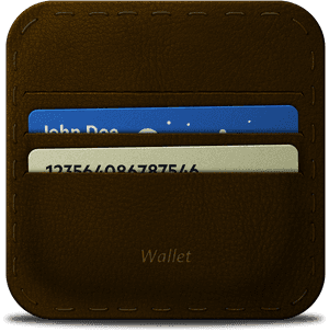 Brown Leather Card Holder Wallet PNG image with transparent background