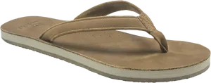 Brown Leather Flip Flop Sandal PNG Image