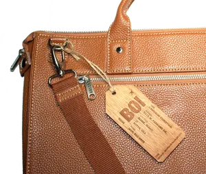 Brown Leather Luggage Detail PNG Image