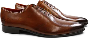 Brown Leather Oxford Shoes PNG Image