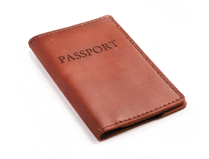 Brown Leather Passport Wallet PNG image with transparent background