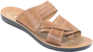 Brown Leather Sandal Side View PNG Image