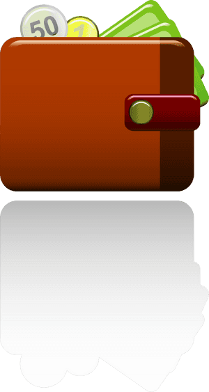 Brown Leather Walletwith Cashand Coins PNG image with transparent background