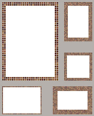 Brown Mosaic Frames Collection PNG image with transparent background